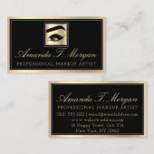 Beruflich Makeup Artist Eyelashes Gold Black Visitenkarte (Vorne/Hinten)