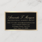 Beruflich Makeup Artist Eyelashes Gold Black Visitenkarte (Rückseite)