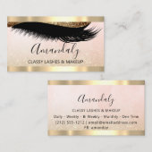 Beruflich Makeup Artist Eyelashes Gold Glitzer Visitenkarte (Vorne/Hinten)
