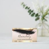 Beruflich Makeup Artist Eyelashes Gold Glitzer Visitenkarte (Stehend Vorderseite)