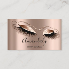 Beruflich Makeup Artist Eyelashes Gold Rose Visitenkarte