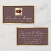Beruflich Makeup Artist Gold Chocolate Lip Kiss Visitenkarte (Vorne/Hinten)