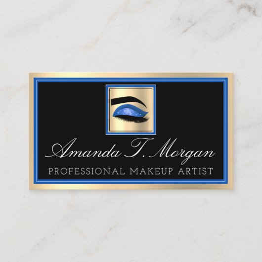 Beruflich Makeup Artist Gold Eyelash Extension Visitenkarte (Vorderseite)