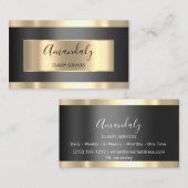 Beruflich Makeup Artist Grau-Schwarz-Gold-Lashes Visitenkarte (Vorne/Hinten)