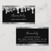 Beruflich Makeup Artist Gray Silver Eyelash Visitenkarte (Vorne/Hinten)