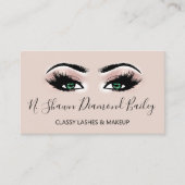 Beruflich Makeup Artist Green Eyelash Gold VIP Visitenkarte (Vorderseite)