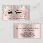 Beruflich Makeup Artist Green Eyes Silver Rose Visitenkarte (Vorne/Hinten)