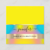 Beruflich Makeup Artist Hair Nail Gelb Quadratische Visitenkarte (Vorderseite)