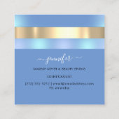 Beruflich Makeup Artist Holograph Pink Blue Quadratische Visitenkarte (Rückseite)