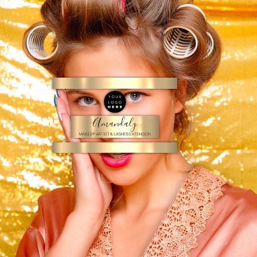 Beruflich Makeup Artist Lash Custom Logo Gold Visitenkarte