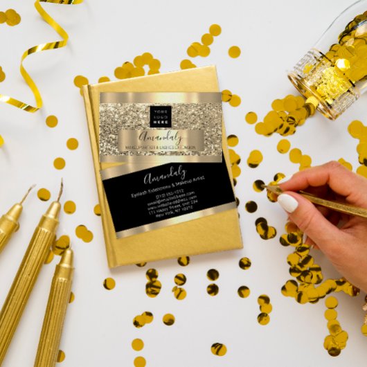 Beruflich Makeup Artist Lash Custom Logo Gold Visitenkarte