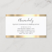 Beruflich Makeup Artist Lash Custom Logo Gold Visitenkarte (Rückseite)