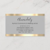 Beruflich Makeup Artist Lash Event Grau Gold Visitenkarte (Rückseite)