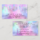 Beruflich Makeup Artist Lash Holograph Fuchsia Visitenkarte (Vorne/Hinten)