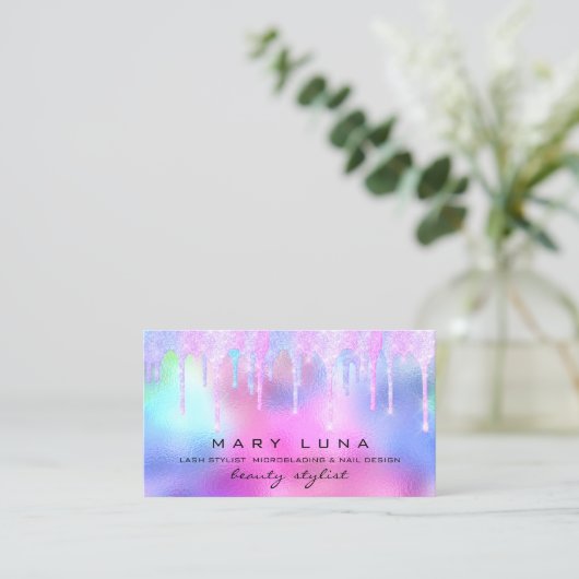 Beruflich Makeup Artist Lash Holograph Social Visitenkarte (Stehend Vorderseite)