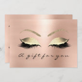 Beruflich Makeup Artist Lashes Erweiterung Gold Einladung (Vorne/Hinten)