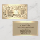 Beruflich Makeup Artist Lashes Gold Glitzer Visitenkarte (Vorne/Hinten)