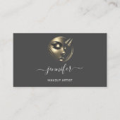 Beruflich Makeup Artist Lashes Logo QR Code Gra Visitenkarte (Vorderseite)