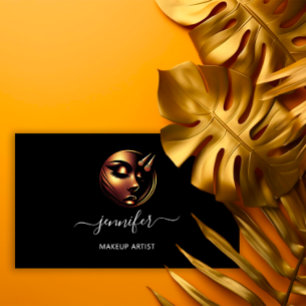 Beruflich Makeup Artist Lashes Logo QRCode Blac Visitenkarte