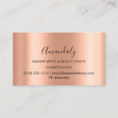 Beruflich Makeup Artist Lashes Rose Blush Gold Visitenkarte (Rückseite)