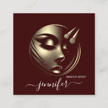 Beruflich Makeup Artist Logo Burgundy QR CODE