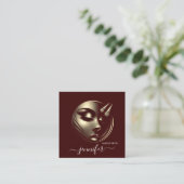 Beruflich Makeup Artist Logo Burgundy QR CODE Quadratische Visitenkarte (Stehend Vorderseite)