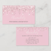 Beruflich Makeup Artist Moderne rosa Tropfen VIP Visitenkarte (Vorne/Hinten)