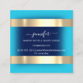 Beruflich Makeup Artist Modernes Rosa Blau Aquamar Quadratische Visitenkarte (Rückseite)
