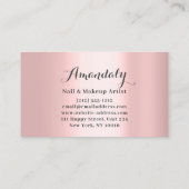 Beruflich Makeup Artist Nails Maniküre Pink VIP Visitenkarte (Rückseite)