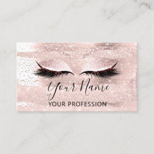 Beruflich Makeup Artist Pink Eyelash Extension Visitenkarte