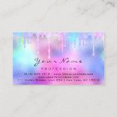 Beruflich Makeup Artist Pink Hairs Holograph Visitenkarte (Rückseite)