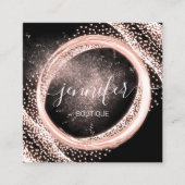 Beruflich Makeup Artist Rose Black Powder Logo Quadratische Visitenkarte (Vorderseite)