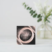 Beruflich Makeup Artist Rose Black Powder Logo Quadratische Visitenkarte (Stehend Vorderseite)
