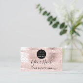 Beruflich Makeup Artist Rose Confetti Logo Visitenkarte (Stehend Vorderseite)