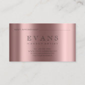 Beruflich Makeup Artist Rose Einstellungskarte Terminkarte (Rückseite)