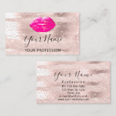 Beruflich Makeup Artist Rose Kiss Lip Pink Gold Visitenkarte (Vorne/Hinten)