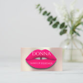 Beruflich Makeup Artist Rose Lip Pink QR Code Visitenkarte (Stehend Vorderseite)
