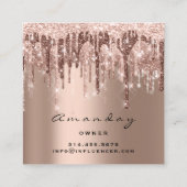 Beruflich Makeup ArtistDrips Glitzer Soziale Lippe Quadratische Visitenkarte (Rückseite)