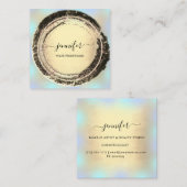 Beruflich Makeup Blue Gold Moderner Platz Quadratische Visitenkarte (Vorne/Hinten)