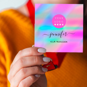 Beruflich Makeup Boutique Logo QR-Code Künstlerisc Quadratische Visitenkarte