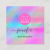 Beruflich Makeup Boutique Logo QR-Code Künstlerisc Quadratische Visitenkarte (Vorderseite)