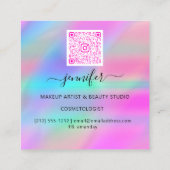 Beruflich Makeup Boutique Logo QR-Code Künstlerisc Quadratische Visitenkarte (Rückseite)