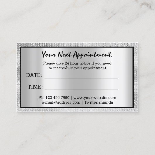 Beruflich Makeup Eyelash Brows Ernennung Visitenkarte (Rückseite)