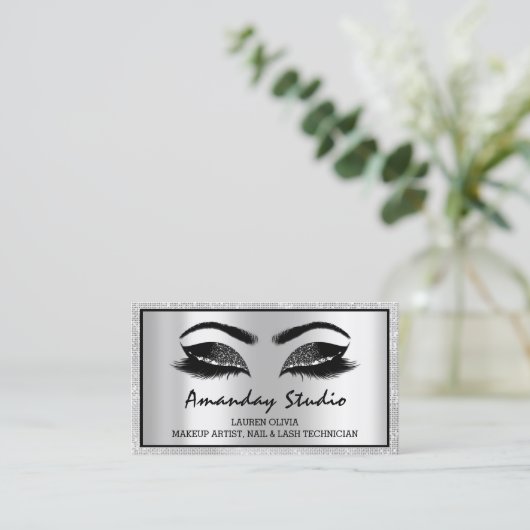 Beruflich Makeup Eyelash Brows Ernennung Visitenkarte (Stehend Vorderseite)
