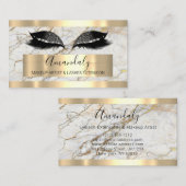 Beruflich Makeup Eyelash Extension Gold Marmor Visitenkarte (Vorne/Hinten)