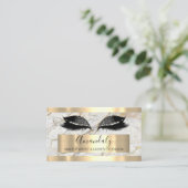 Beruflich Makeup Eyelash Extension Gold Marmor Visitenkarte (Stehend Vorderseite)