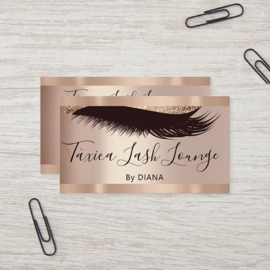 Beruflich Makeup Eyelash Rose Glitzer QRCODE Visitenkarte (Vorderseite/Rückseite Beispiel)