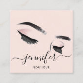 Beruflich Makeup Eyelashes Extension Pink Quadratische Visitenkarte (Vorderseite)