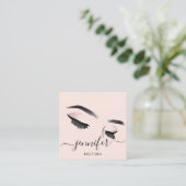 Beruflich Makeup Eyelashes Extension Pink Quadratische Visitenkarte (Stehend Vorderseite)