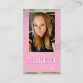 Beruflich Makeup Foto Bling QR Code Visitenkarte (Vorderseite)